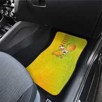 Hawaiian Mango Mele Kalikimaka Car Mats Santa Claus Surfing with Turtle Mango Christmas