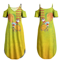 Hawaiian Mango Mele Kalikimaka Family Matching Summer Maxi Dress and Hawaiian Shirt Santa Claus Surfing with Turtle Mango Christmas
