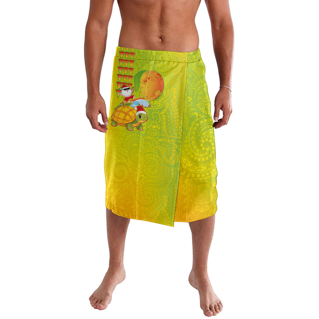 Hawaiian Mango Mele Kalikimaka Lavalava Santa Claus Surfing with Turtle Mango Christmas
