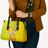 Hawaiian Mango Mele Kalikimaka Leather Bag Santa Claus Surfing with Turtle Mango Christmas