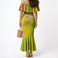 Hawaiian Mango Mele Kalikimaka Mermaid Dress Santa Claus Surfing with Turtle Mango Christmas