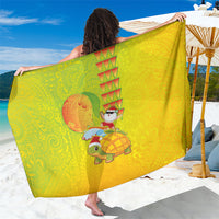 Hawaiian Mango Mele Kalikimaka Sarong Santa Claus Surfing with Turtle Mango Christmas