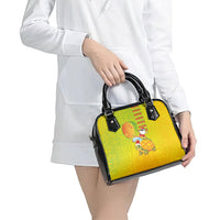 Hawaiian Mango Mele Kalikimaka Shoulder Handbag Santa Claus Surfing with Turtle Mango Christmas