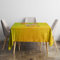 Hawaiian Mango Mele Kalikimaka Tablecloth Santa Claus Surfing with Turtle Mango Christmas