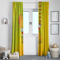 Hawaiian Mango Mele Kalikimaka Window Curtain Santa Claus Surfing with Turtle Mango Christmas