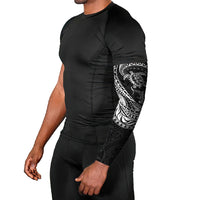 Hawaiian Turtle and Shark Arm Sleeves Kakau Tribal with Polynesian Pattern Black Color