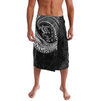 Hawaiian Turtle and Shark Lavalava Kakau Tribal with Polynesian Pattern Black Color