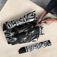 Hawaiian Turtle and Shark Umbrella Kakau Tribal with Polynesian Pattern Black Color