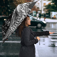 Hawaiian Turtle and Shark Umbrella Kakau Tribal with Polynesian Pattern Black Color