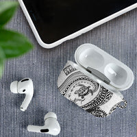 Hawaiian Turtle and Shark AirPods Case Kakau Tribal with Polynesian Pattern White Color