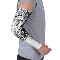 Hawaiian Turtle and Shark Arm Sleeves Kakau Tribal with Polynesian Pattern White Color