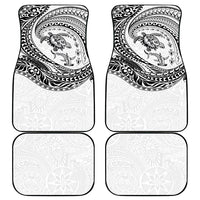 Hawaiian Turtle and Shark Car Mats Kakau Tribal with Polynesian Pattern White Color
