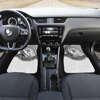 Hawaiian Turtle and Shark Car Mats Kakau Tribal with Polynesian Pattern White Color