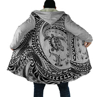 Hawaiian Turtle and Shark Cloak Kakau Tribal with Polynesian Pattern White Color