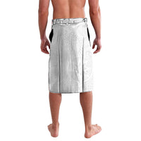 Hawaiian Turtle and Shark Lavalava Kakau Tribal with Polynesian Pattern White Color