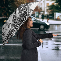Hawaiian Turtle and Shark Umbrella Kakau Tribal with Polynesian Pattern White Color
