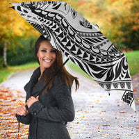 Hawaiian Turtle and Shark Umbrella Kakau Tribal with Polynesian Pattern White Color