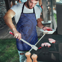 Hawaiian Turtle and Shark Apron Kakau Tribal with Polynesian Pattern Blue Color