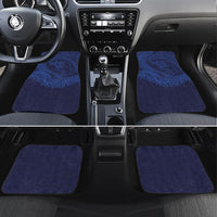 Hawaiian Turtle and Shark Car Mats Kakau Tribal with Polynesian Pattern Blue Color