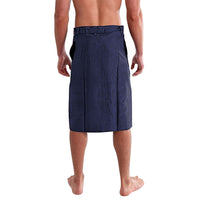Hawaiian Turtle and Shark Lavalava Kakau Tribal with Polynesian Pattern Blue Color