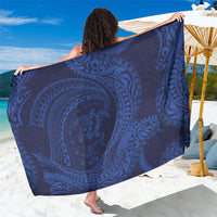 Hawaiian Turtle and Shark Sarong Kakau Tribal with Polynesian Pattern Blue Color
