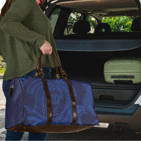 Hawaiian Turtle and Shark Travel Bag Kakau Tribal with Polynesian Pattern Blue Color