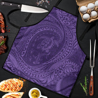 Hawaiian Turtle and Shark Apron Kakau Tribal with Polynesian Pattern Purple Color