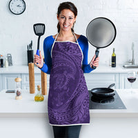 Hawaiian Turtle and Shark Apron Kakau Tribal with Polynesian Pattern Purple Color