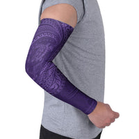 Hawaiian Turtle and Shark Arm Sleeves Kakau Tribal with Polynesian Pattern Purple Color