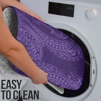 Hawaiian Turtle and Shark Bathroom Set Kakau Tribal with Polynesian Pattern Purple Color
