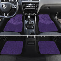 Hawaiian Turtle and Shark Car Mats Kakau Tribal with Polynesian Pattern Purple Color