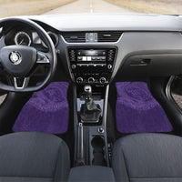 Hawaiian Turtle and Shark Car Mats Kakau Tribal with Polynesian Pattern Purple Color