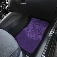 Hawaiian Turtle and Shark Car Mats Kakau Tribal with Polynesian Pattern Purple Color