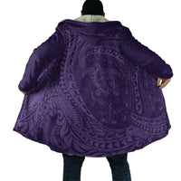 Hawaiian Turtle and Shark Cloak Kakau Tribal with Polynesian Pattern Purple Color