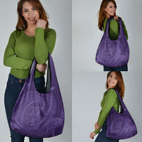 Hawaiian Turtle and Shark Grocery Bag Kakau Tribal with Polynesian Pattern Purple Color