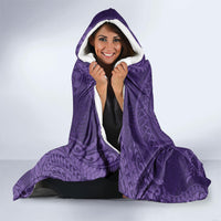 Hawaiian Turtle and Shark Hooded Blanket Kakau Tribal with Polynesian Pattern Purple Color