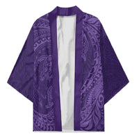 Hawaiian Turtle and Shark Kimono Kakau Tribal with Polynesian Pattern Purple Color