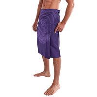 Hawaiian Turtle and Shark Lavalava Kakau Tribal with Polynesian Pattern Purple Color