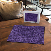 Hawaiian Turtle and Shark Puzzle Kakau Tribal with Polynesian Pattern Purple Color