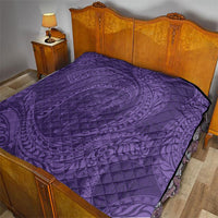Hawaiian Turtle and Shark Quilt Kakau Tribal with Polynesian Pattern Purple Color