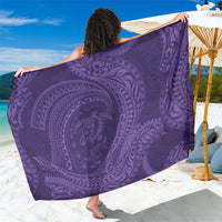 Hawaiian Turtle and Shark Sarong Kakau Tribal with Polynesian Pattern Purple Color