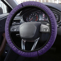 Hawaiian Turtle and Shark Steering Wheel Cover Kakau Tribal with Polynesian Pattern Purple Color