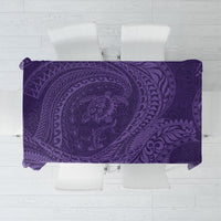 Hawaiian Turtle and Shark Tablecloth Kakau Tribal with Polynesian Pattern Purple Color