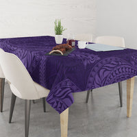 Hawaiian Turtle and Shark Tablecloth Kakau Tribal with Polynesian Pattern Purple Color
