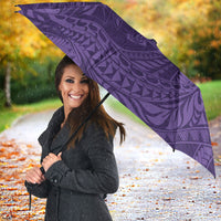 Hawaiian Turtle and Shark Umbrella Kakau Tribal with Polynesian Pattern Purple Color