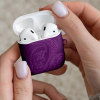 Hawaiian Turtle and Shark AirPods Case Kakau Tribal with Polynesian Pattern Pink Color