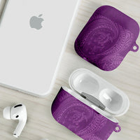 Hawaiian Turtle and Shark AirPods Case Kakau Tribal with Polynesian Pattern Pink Color
