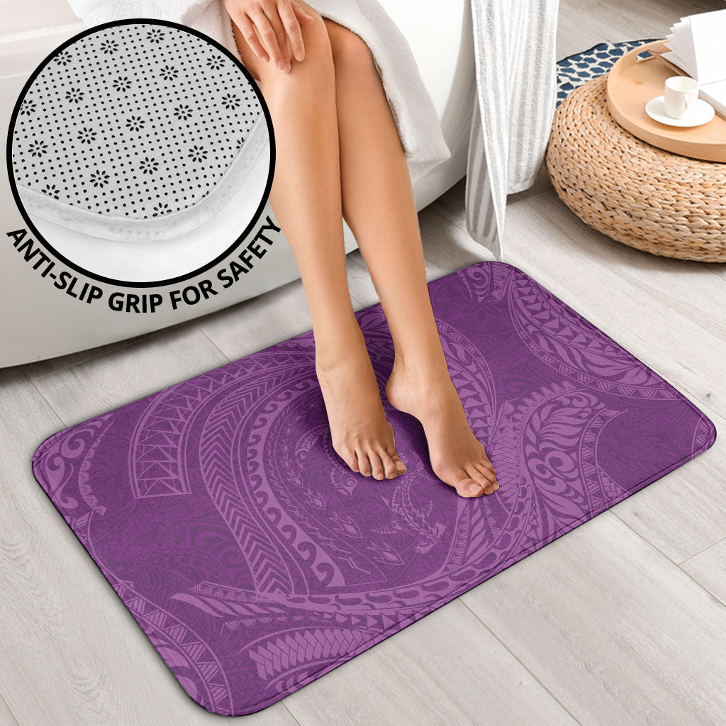 Hawaiian Turtle and Shark Bathroom Set Kakau Tribal with Polynesian Pattern Pink Color