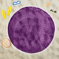 Hawaiian Turtle and Shark Beach Blanket Kakau Tribal with Polynesian Pattern Pink Color