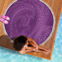 Hawaiian Turtle and Shark Beach Blanket Kakau Tribal with Polynesian Pattern Pink Color